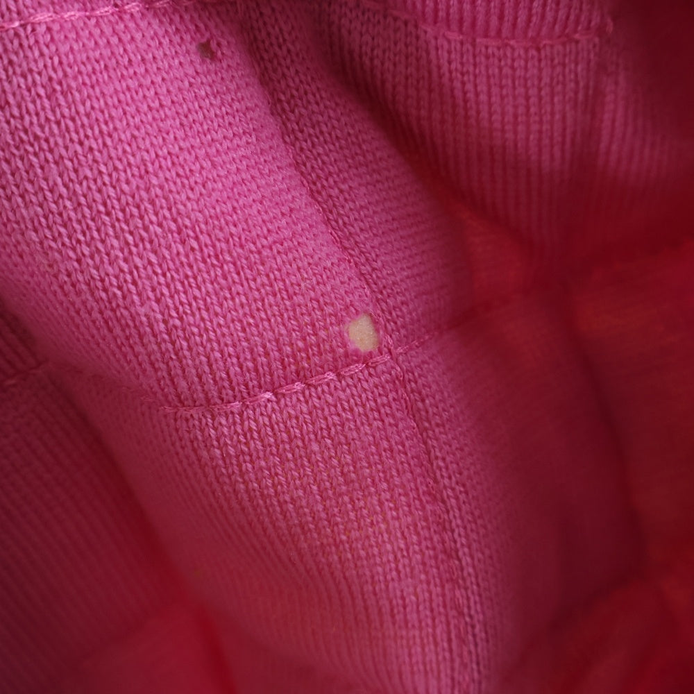 CELINE(セリーヌ) ロゴ 総柄プリント キルティング 中綿 ステンカラー ロングジャケット コート ピンク レディース