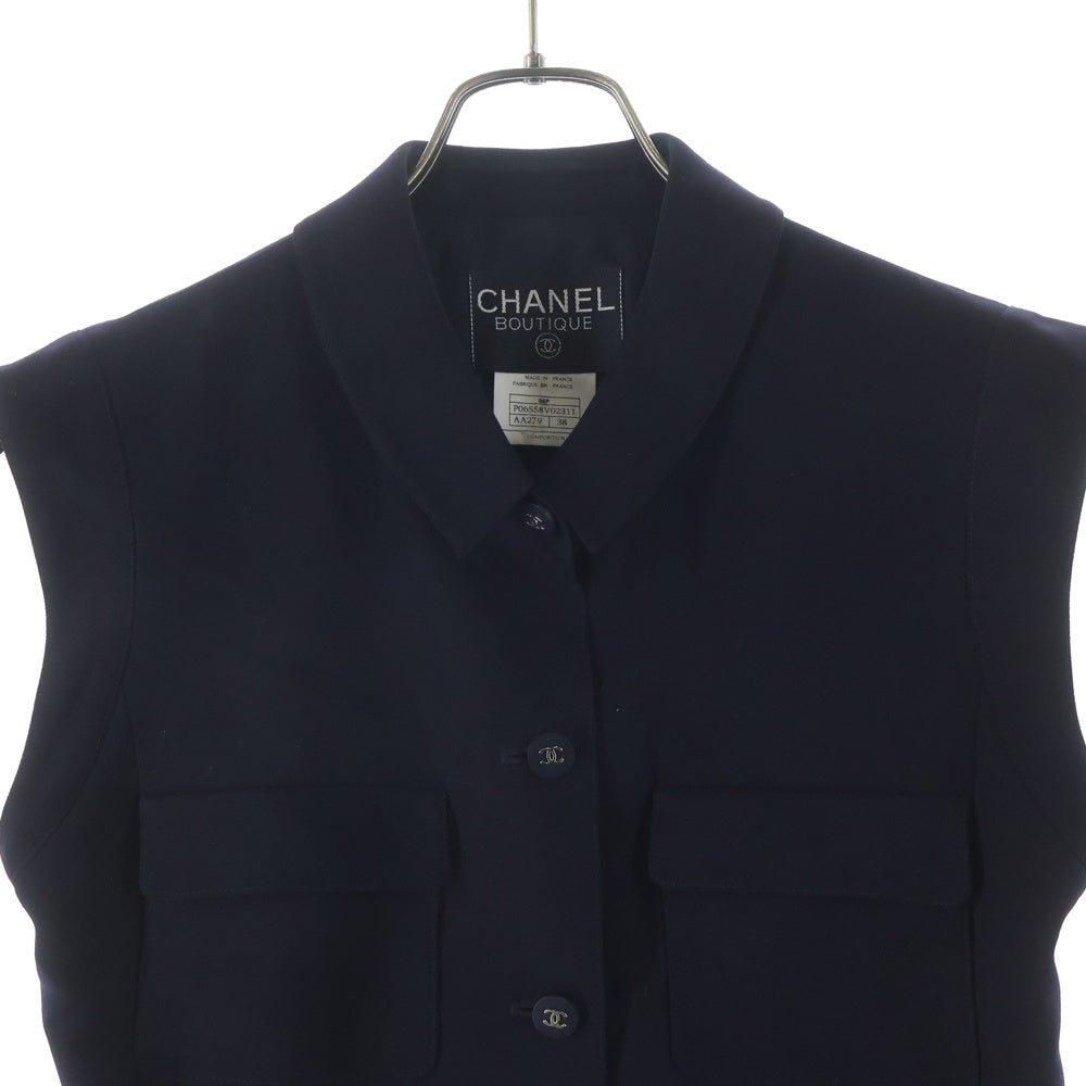 CHANEL(シャネル) 96P ココマークボタン ウール ジレベスト ネイビー レディース P06558V02311