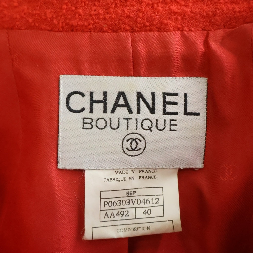 CHANEL(シャネル) ココボタン ジャケット ウール ライトレッド 96P ♯40 P06303V04612 レディース