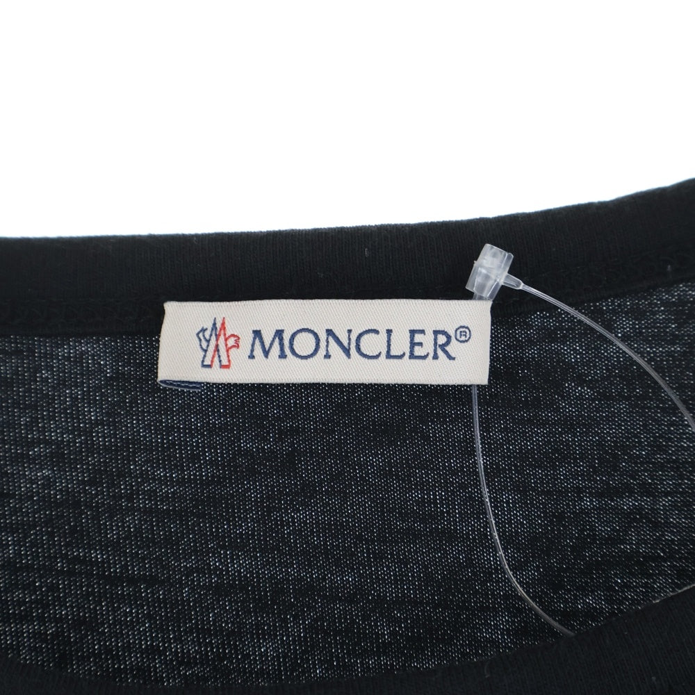 MONCLER(モンクレール) ロゴプリント クルーネック 半袖Tシャツ カットソー ブラック F10938C70710 V8094 レディース
