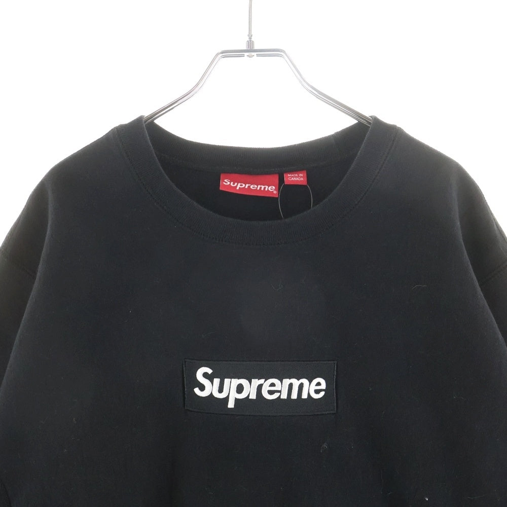 SUPREME(シュプリーム) 18AW Box Logo Crewneck ボックスロゴ刺繍 クルーネック プルオーバー スウェットトレーナー ブラック