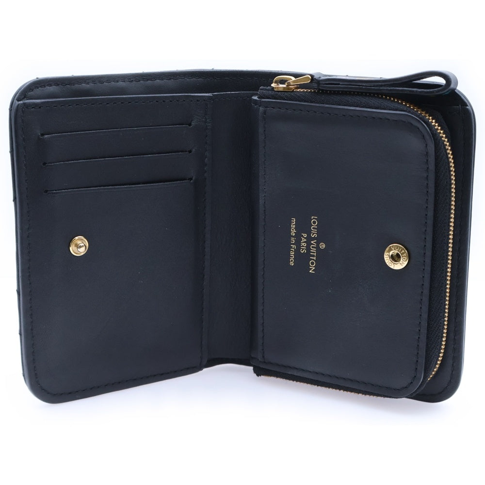 LOUIS VUITTON(ルイヴィトン) ニューウェーブ ジプト コンパクトウォレット 財布 コインケース ブラック レザー M63789 ゴールド金具 レディース