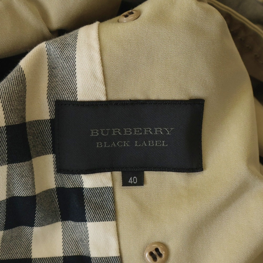BURBERRY BLACK LABEL(バーバリー ブラックレーベル) 裏地ノバチェック総柄 コットン トレンチコート ベージュ レディース