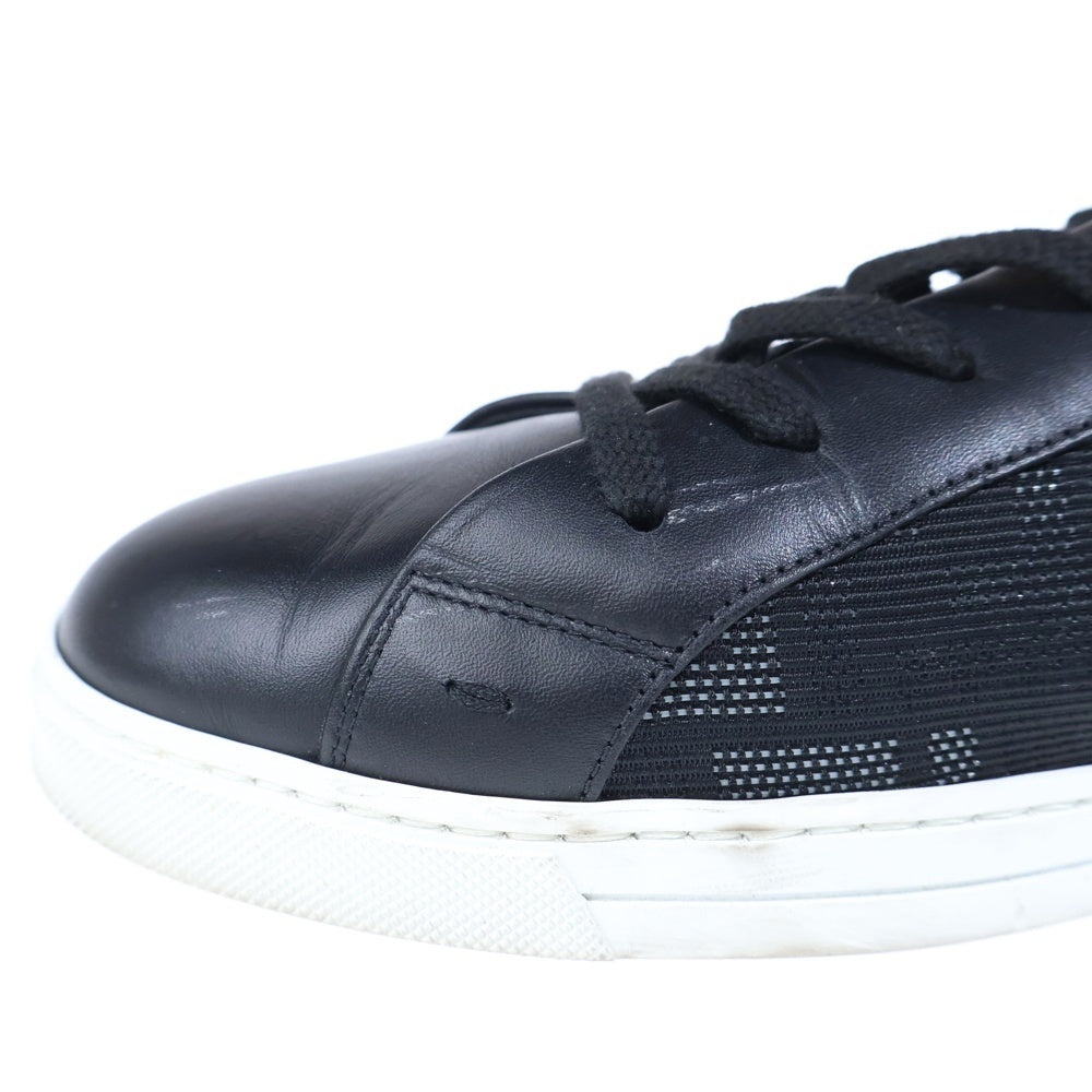 FENDI(フェンディ) ズッカ柄 キャンバス レザー レースアップ ローカットシューズ スニーカー ブラック 7E1455