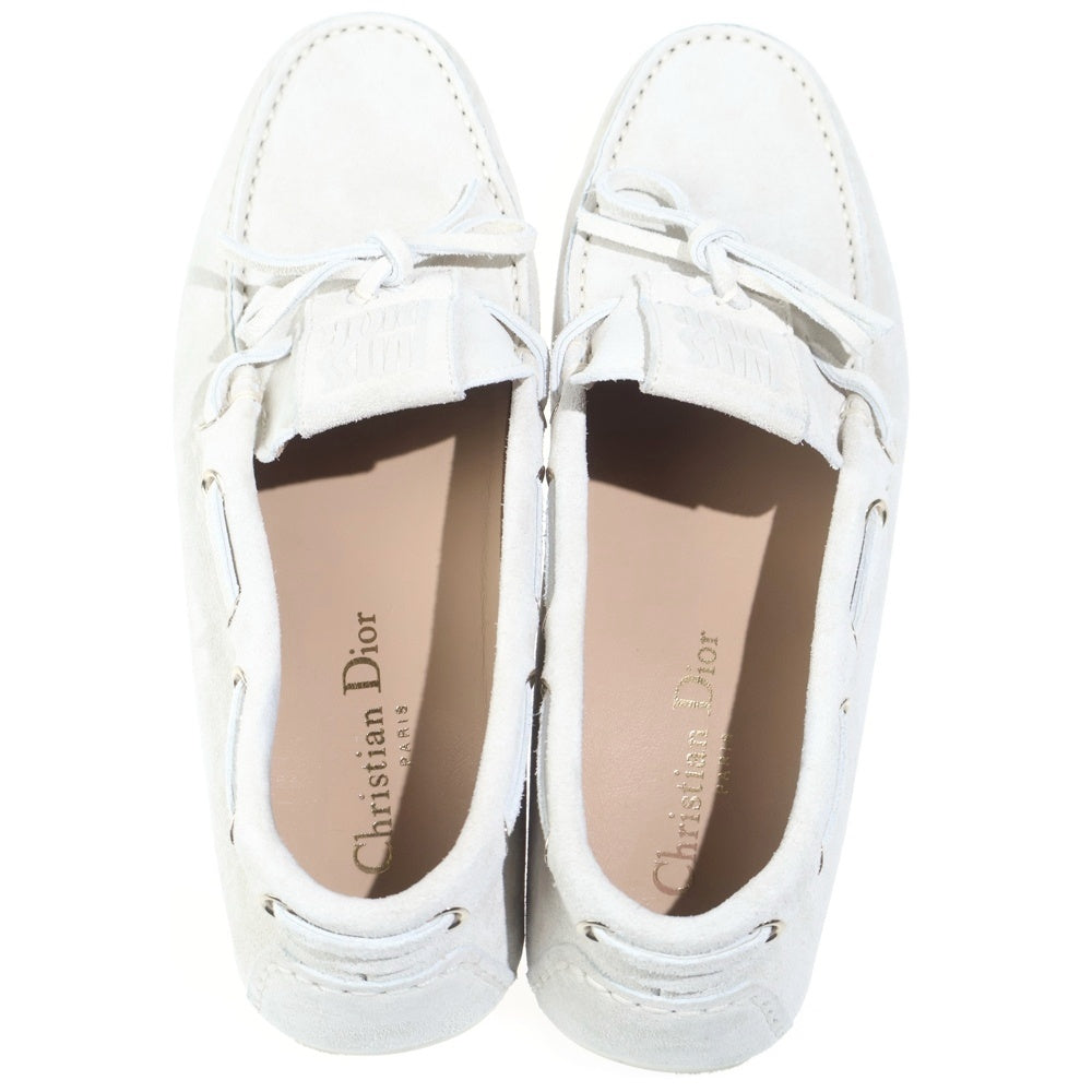 Christian Dior(クリスチャンディオール) スエードレザー ローカットシューズ ローファー アイボリー