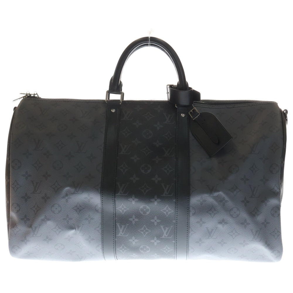 LOUIS VUITTON(ルイヴィトン) モノグラムエクリプス キーポルバンドリエール50 レザーボストンバッグ ショルダーバッグ ブラック M45392 レディース
