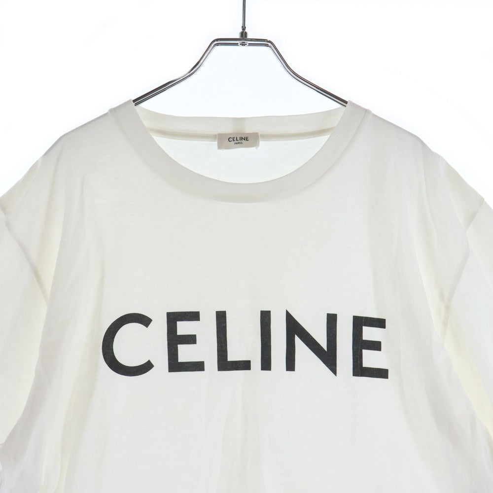 CELINE(セリーヌ) ロゴプリント クロップドTシャツ カットソー ホワイト 2X761671Q レディース