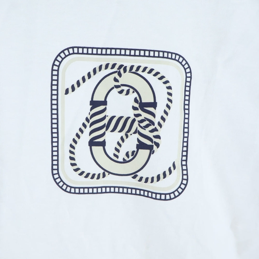 HERMES(エルメス) カノエ プリント マイクロ Tシャツ 白 コットン 3E4625DL