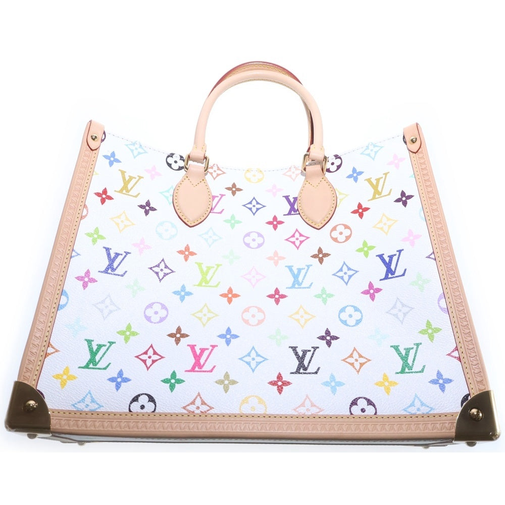 LOUIS VUITTON(ルイヴィトン) ×TM オンザゴー・トランクMM ハンドバッグ トートバッグ ホワイト×マルチカラー レザー×PVC M13079 ゴールド金具 レディース