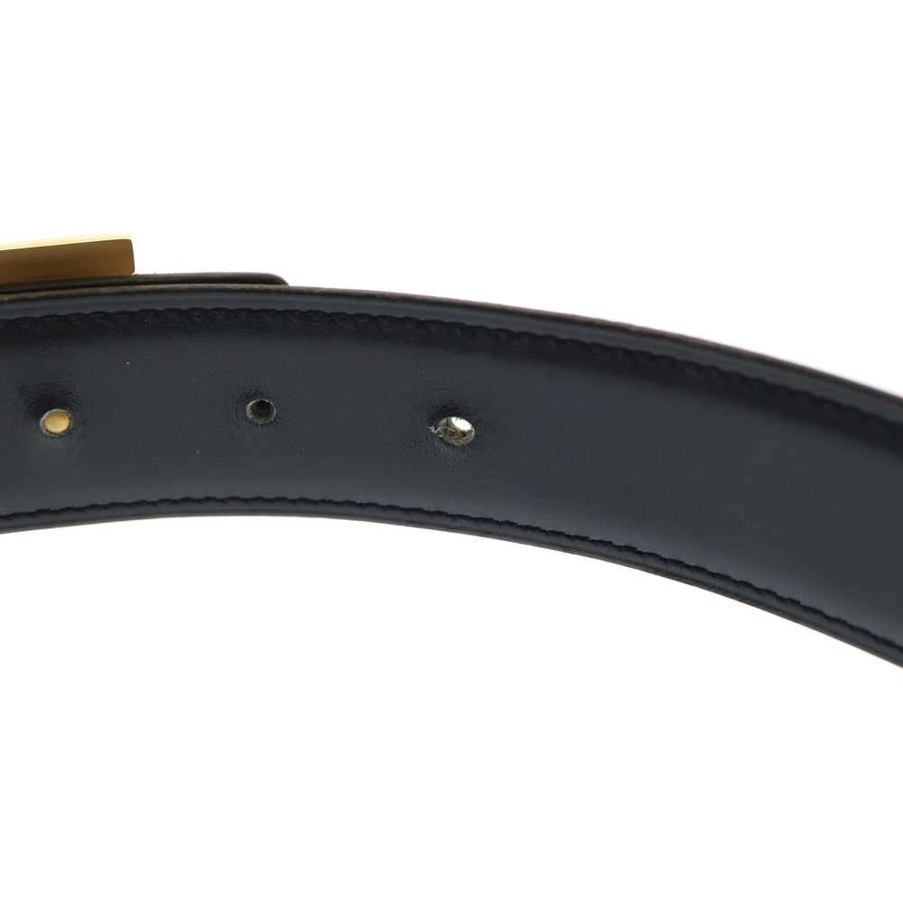HERMES(エルメス) Hベルト ブラウン レザー レディース ゴールド金具 〇Z刻印