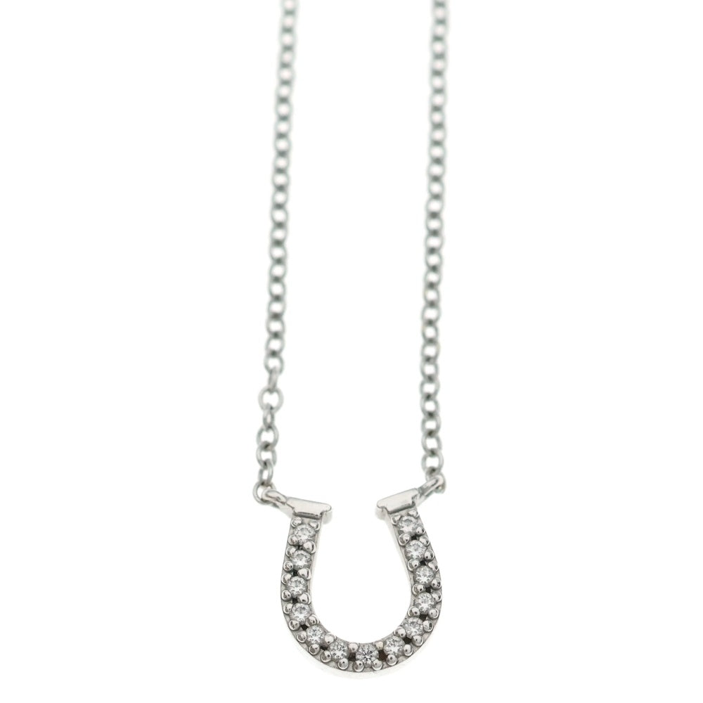 TIFFANY & Co.(ティファニー) メトロ ホースシュー ダイヤ ネックレス K18 Au750 WG ホワイトゴールド ペンダント レディース