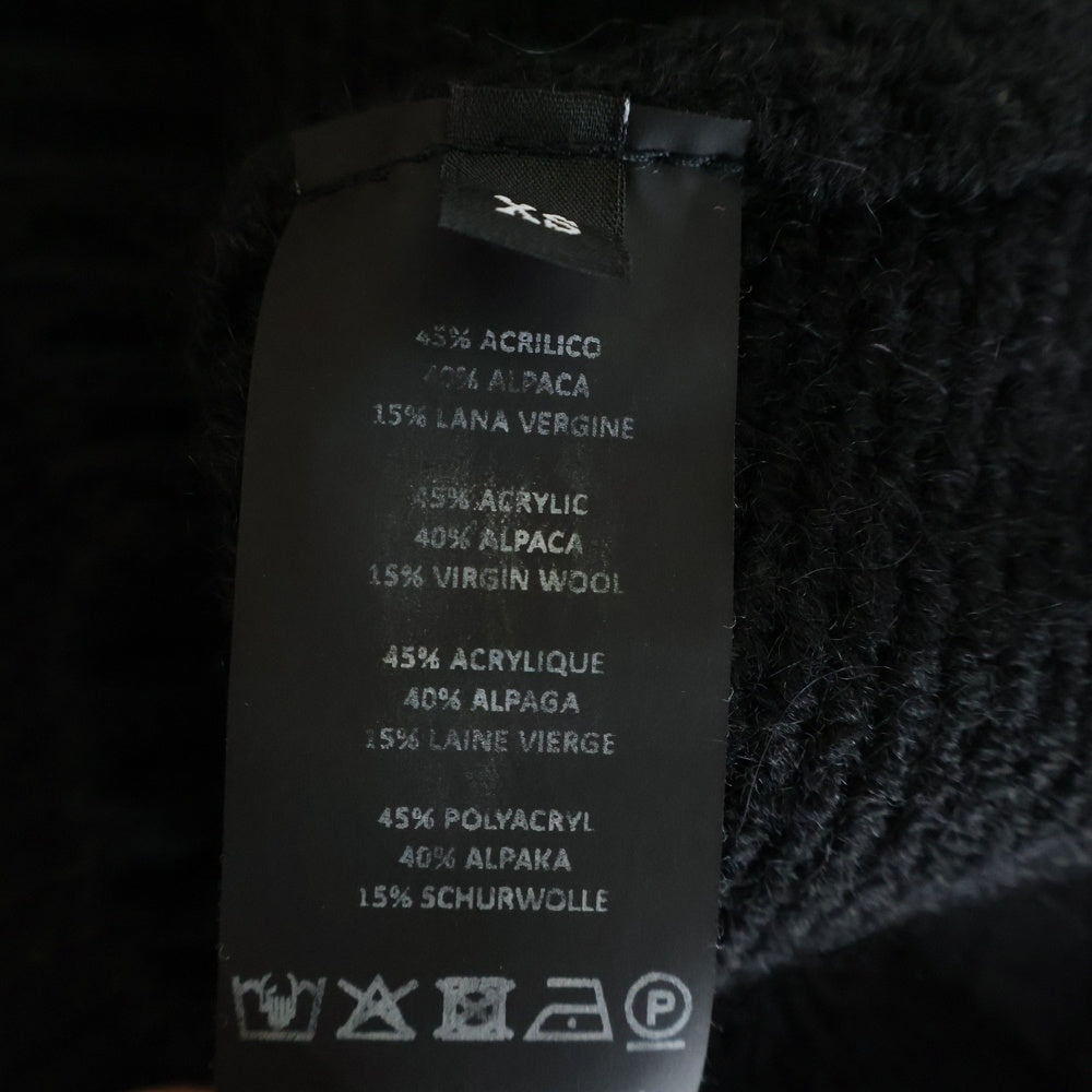 RAF SIMONS(ラフシモンズ) 21AW Rワッペンロゴ ジップデザイン クルーネック プルオーバー 長袖ニット セーター ブラック