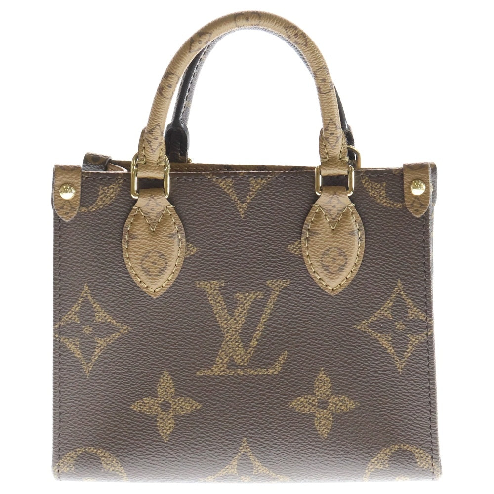 LOUIS VUITTON(ルイヴィトン) モノグラムリバース オンザゴーBB 2WAYショルダーバッグ ハンドバッグ M46839 ICタイプ ブラウン レディース