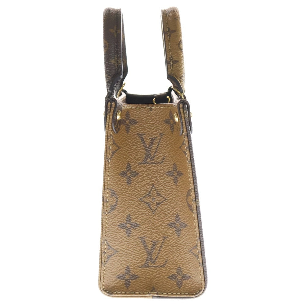 LOUIS VUITTON(ルイヴィトン) モノグラムリバース オンザゴーBB 2WAYショルダーバッグ ハンドバッグ M46839 ICタイプ ブラウン レディース