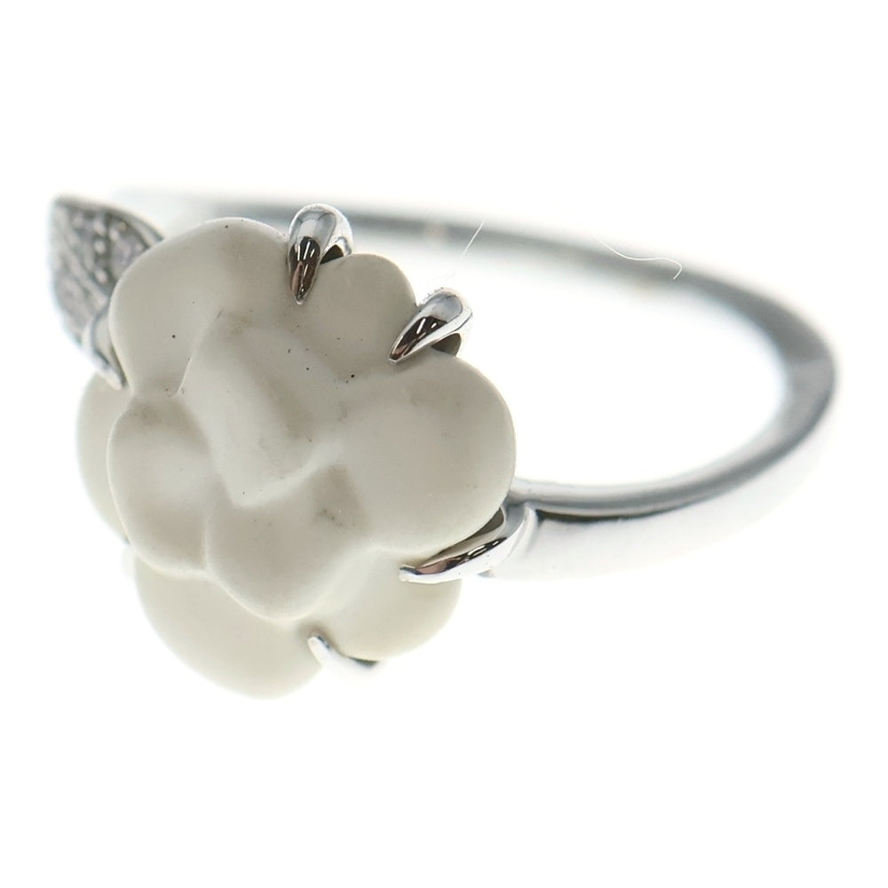 CHANEL(シャネル) カメリア カルセドニー ダイヤリング 750WG ホワイトゴールド ♯50 ジュエリー レディース