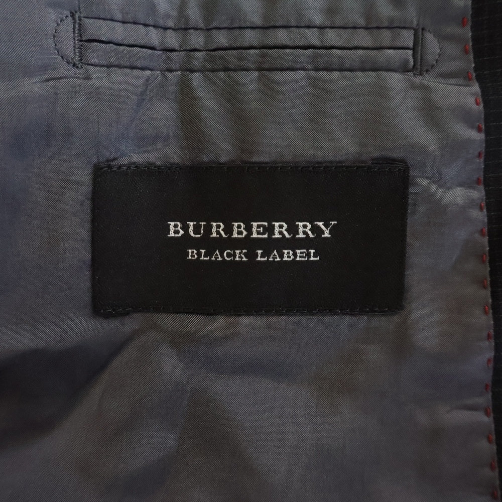 BURBERRY BLACK LABEL(バーバリー ブラックレーベル) セットアップスーツ チェック総柄 テーラードジャケット スラックスパンツ ブラック