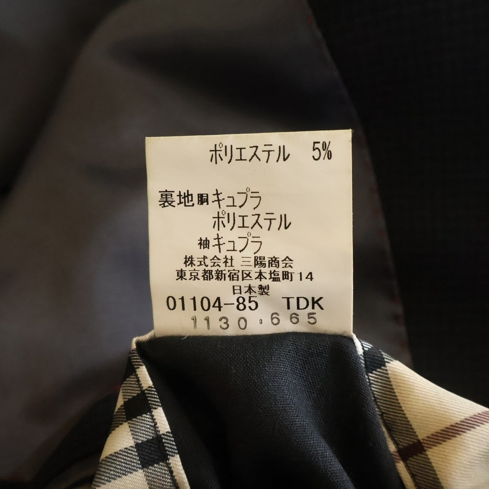 BURBERRY BLACK LABEL(バーバリー ブラックレーベル) セットアップスーツ チェック総柄 テーラードジャケット スラックスパンツ ブラック