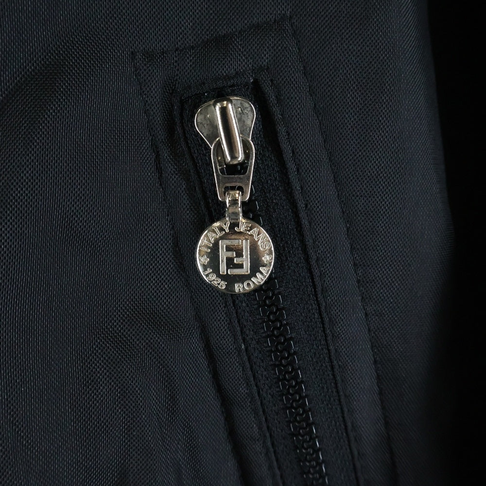 FENDI(フェンディ) FFズッカ リバーシブルフーデッドジャケット ナイロンブルゾン ブラウン×ブラック F809/64 レディース