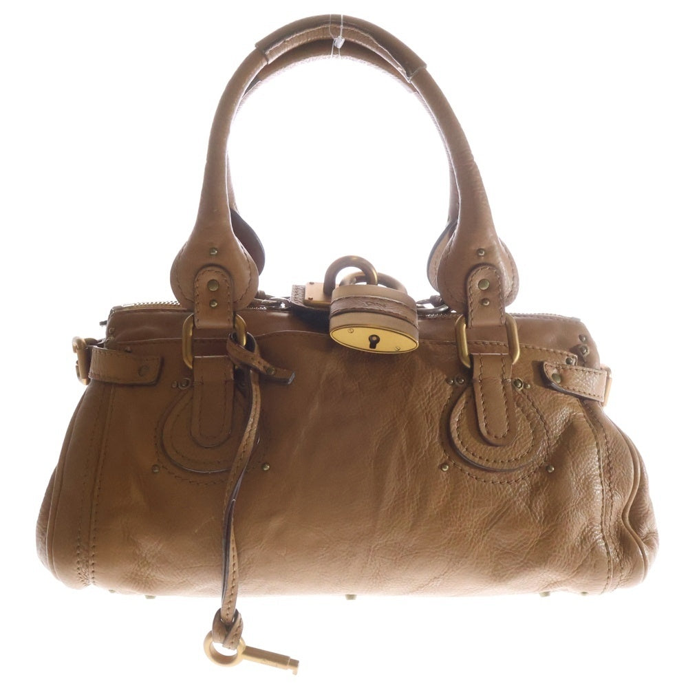 Chloe(クロエ) パディントン ハンドバッグ ブラウン レザー ゴールド金具 レディース