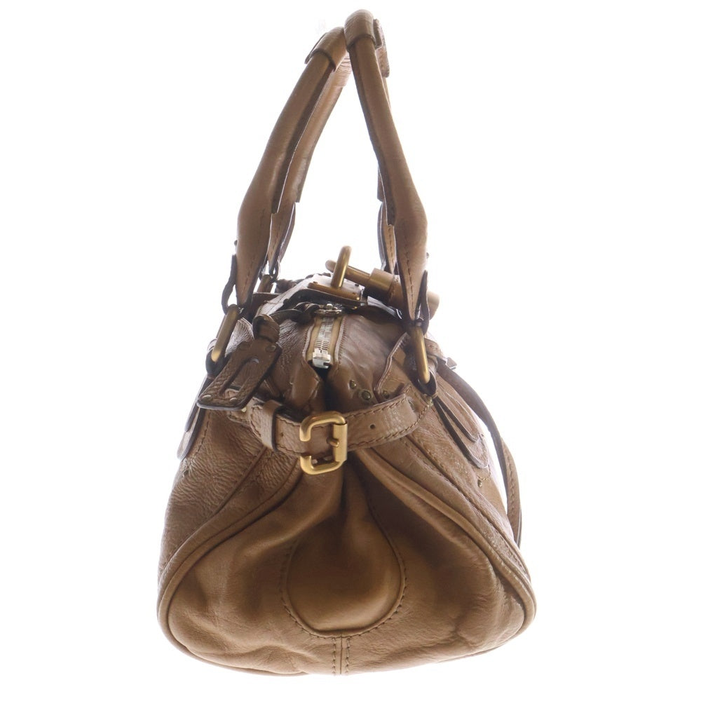 Chloe(クロエ) パディントン ハンドバッグ ブラウン レザー ゴールド金具 レディース