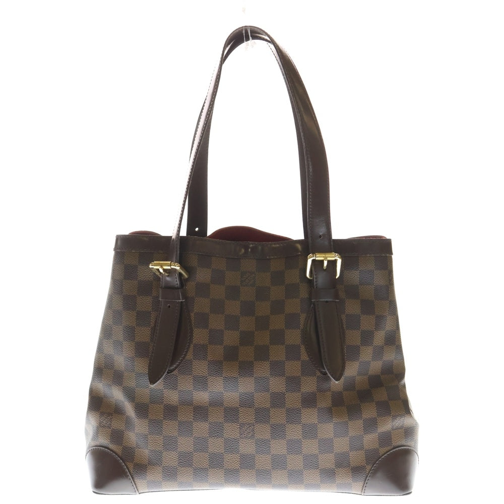 LOUIS VUITTON(ルイヴィトン) ダミエ ハムステッドMM トートバッグ ハンドバッグ ブラウン レザー×PVC M51204 ゴールド金具 レディース