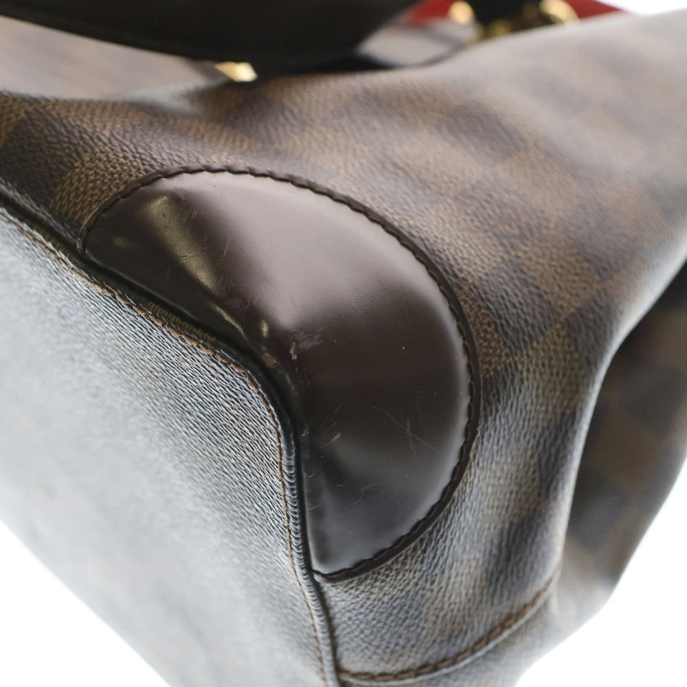LOUIS VUITTON(ルイヴィトン) ダミエ ハムステッドMM トートバッグ ハンドバッグ ブラウン レザー×PVC M51204 ゴールド金具 レディース