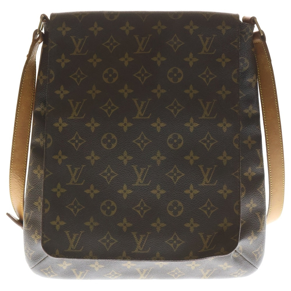 LOUIS VUITTON(ルイヴィトン) モノグラム ミュゼットサルサ ショルダーバッグ ブラウン レザー×PVC M51258 ゴールド金具 レディース