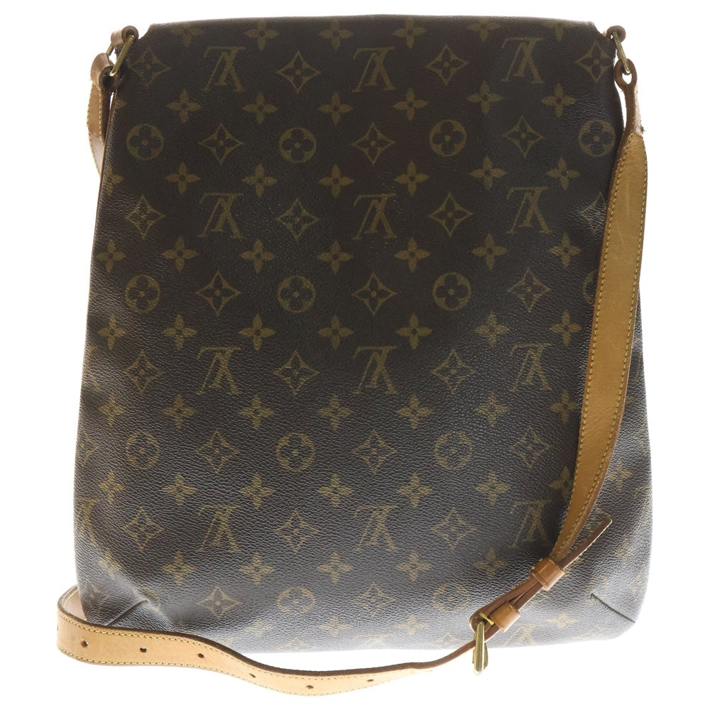 LOUIS VUITTON(ルイヴィトン) モノグラム ミュゼットサルサ ショルダーバッグ ブラウン レザー×PVC M51258 ゴールド金具 レディース