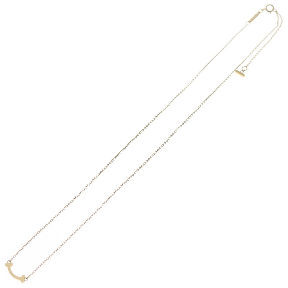 TIFFANY & Co.(ティファニー) Tスマイル ミニ ネックレス ペンダント チェーン ゴールド Au750PG 2.2g レディース