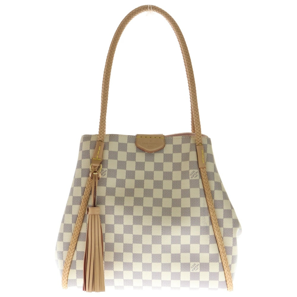 LOUIS VUITTON(ルイヴィトン) プロプリアノ ダミエ アズール PVC レザー トートバッグ ゴールド金具 アイボリー N44027 レディース