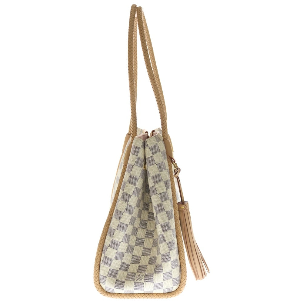 LOUIS VUITTON(ルイヴィトン) プロプリアノ ダミエ アズール PVC レザー トートバッグ ゴールド金具 アイボリー N44027 レディース