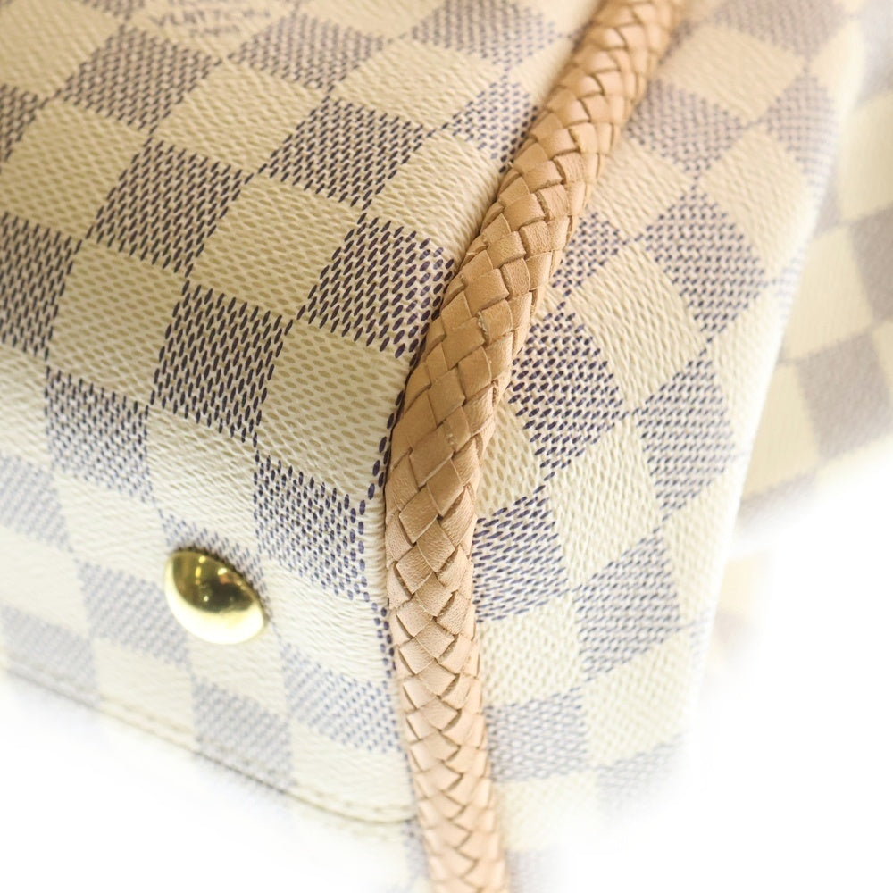 LOUIS VUITTON(ルイヴィトン) プロプリアノ ダミエ アズール PVC レザー トートバッグ ゴールド金具 アイボリー N44027 レディース