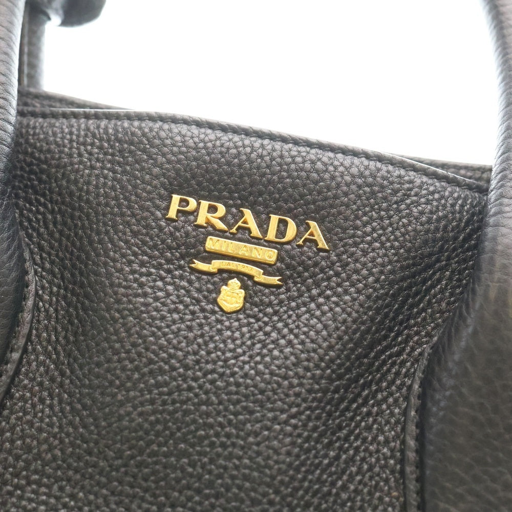 PRADA(プラダ) ヴィッテロダイノ 2wayハンドバッグ ハンドバッグ トートバッグ ショルダーバッグ ブラック レザー ゴールド金具 レディース