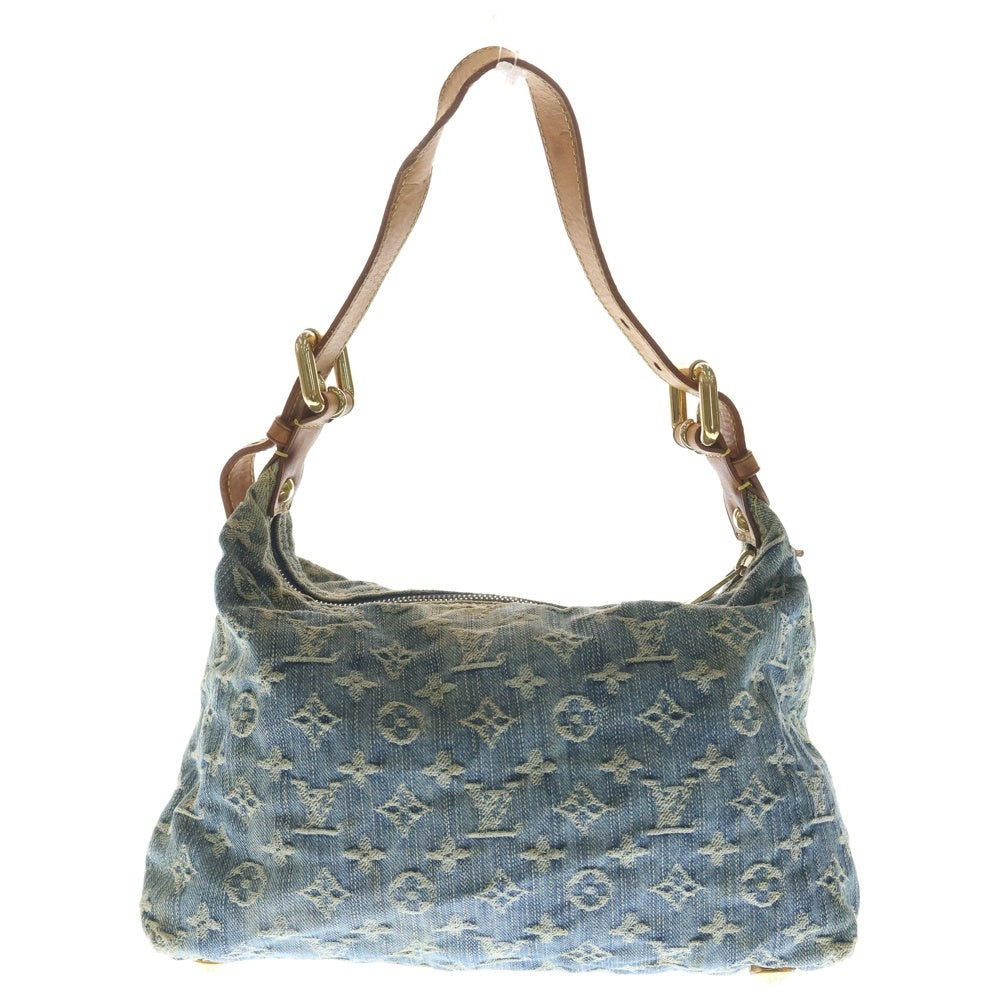 LOUIS VUITTON(ルイヴィトン) モノグラムデニム バギーPM ハンドバッグ ワンショルダーバッグ インディゴブルー×ブラウン レザー×デニム M95049 ゴールド金具 レディース