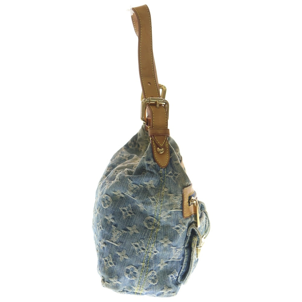 LOUIS VUITTON(ルイヴィトン) モノグラムデニム バギーPM ハンドバッグ ワンショルダーバッグ インディゴブルー×ブラウン レザー×デニム M95049 ゴールド金具 レディース