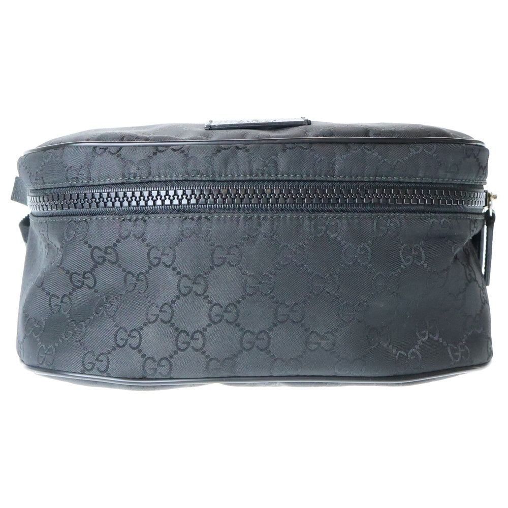 GUCCI(グッチ) GGキャンバス ウエストバッグ ボディバッグ ショルダーバッグ ブラック ナイロン 449182 シルバー金具 レディース