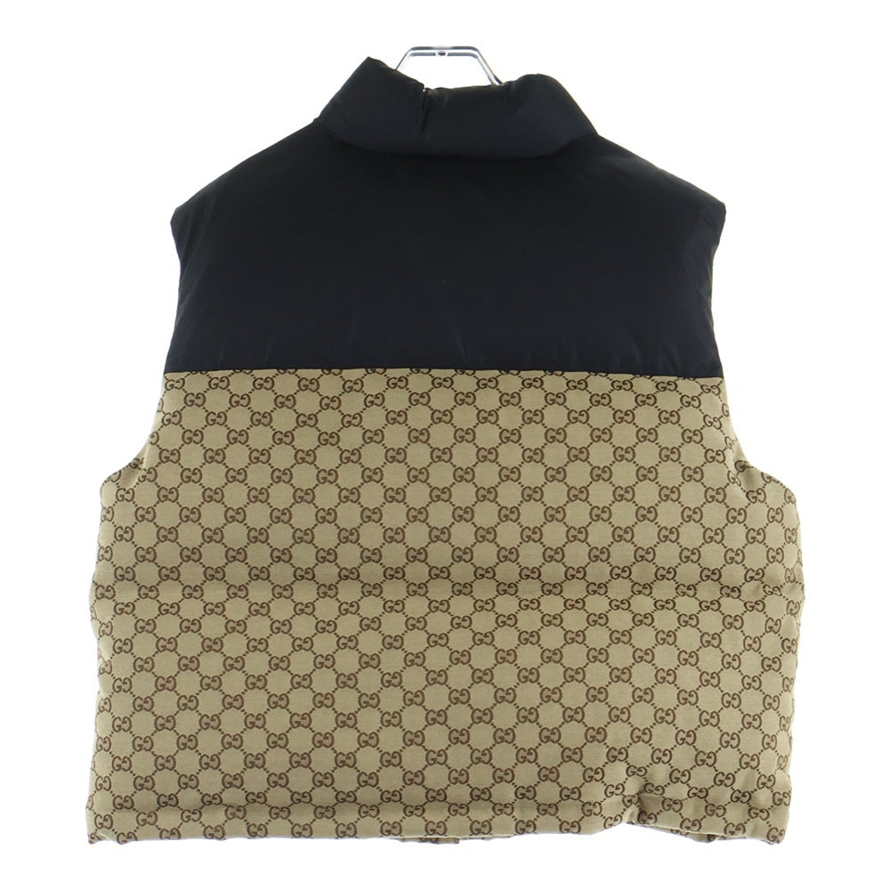 GUCCI(グッチ) GGキャンバス ダウンベスト ブラック/ベージュ 774910
