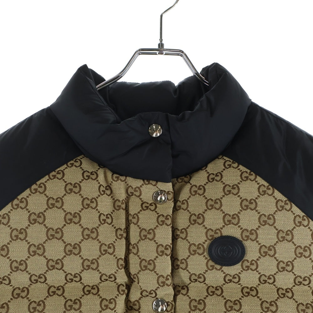 GUCCI(グッチ) GGキャンバス ダウンベスト ブラック/ベージュ 774910