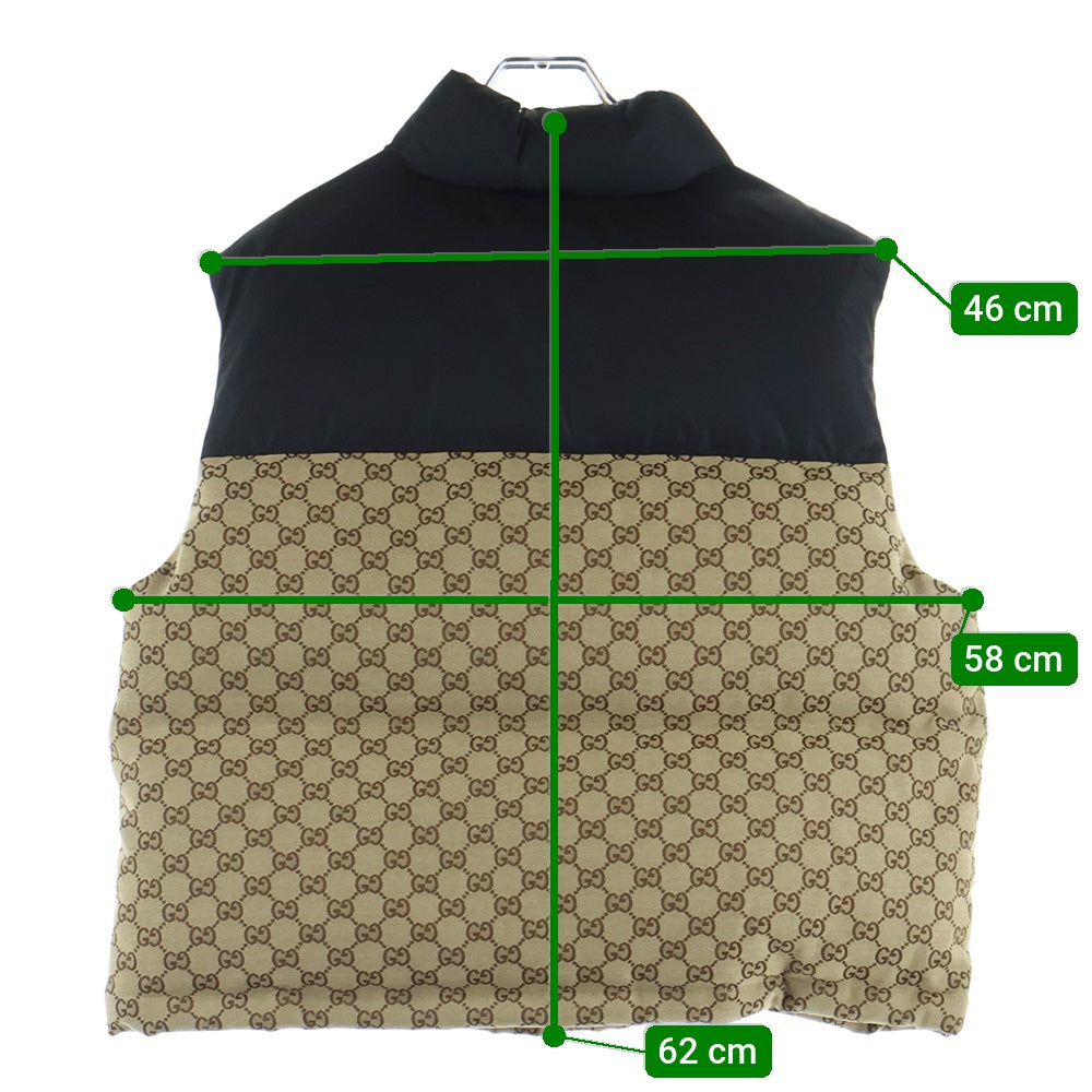 GUCCI(グッチ) GGキャンバス ダウンベスト ブラック/ベージュ 774910