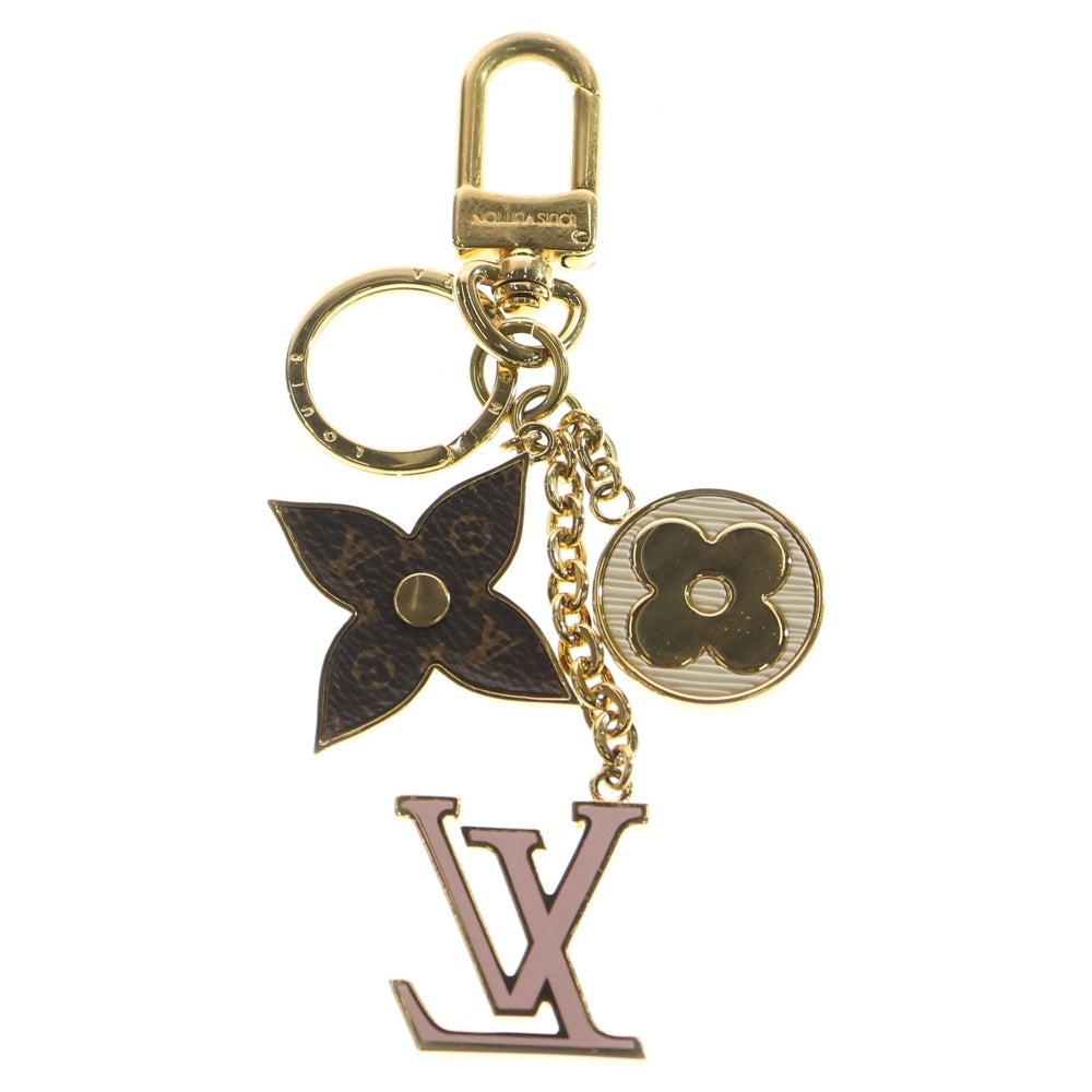 LOUIS VUITTON(ルイヴィトン) ポルトクレ スプリング ストリート バッグチャーム キーホルダー ゴールド×ブラウン×ピンク M69008 レディース