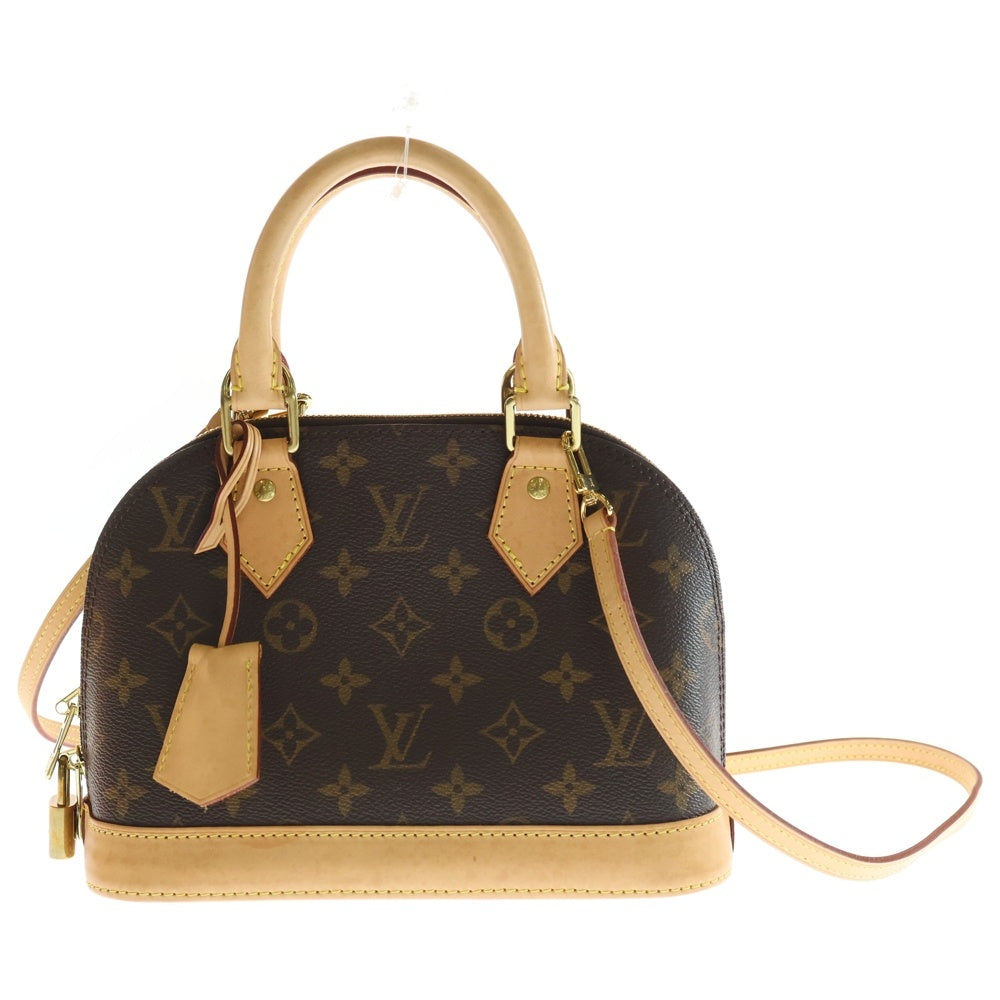 LOUIS VUITTON(ルイヴィトン) モノグラム アルマBB 2WAYバッグ ハンドバッグ ショルダーバッグ ブラウン レザー×PVC M46990 ゴールド金具 レディース