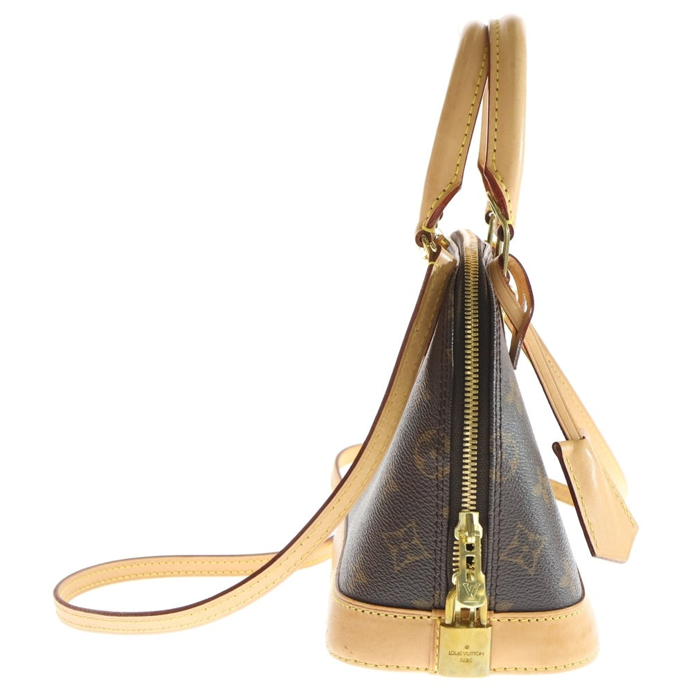 LOUIS VUITTON(ルイヴィトン) モノグラム アルマBB 2WAYバッグ ハンドバッグ ショルダーバッグ ブラウン レザー×PVC M46990 ゴールド金具 レディース