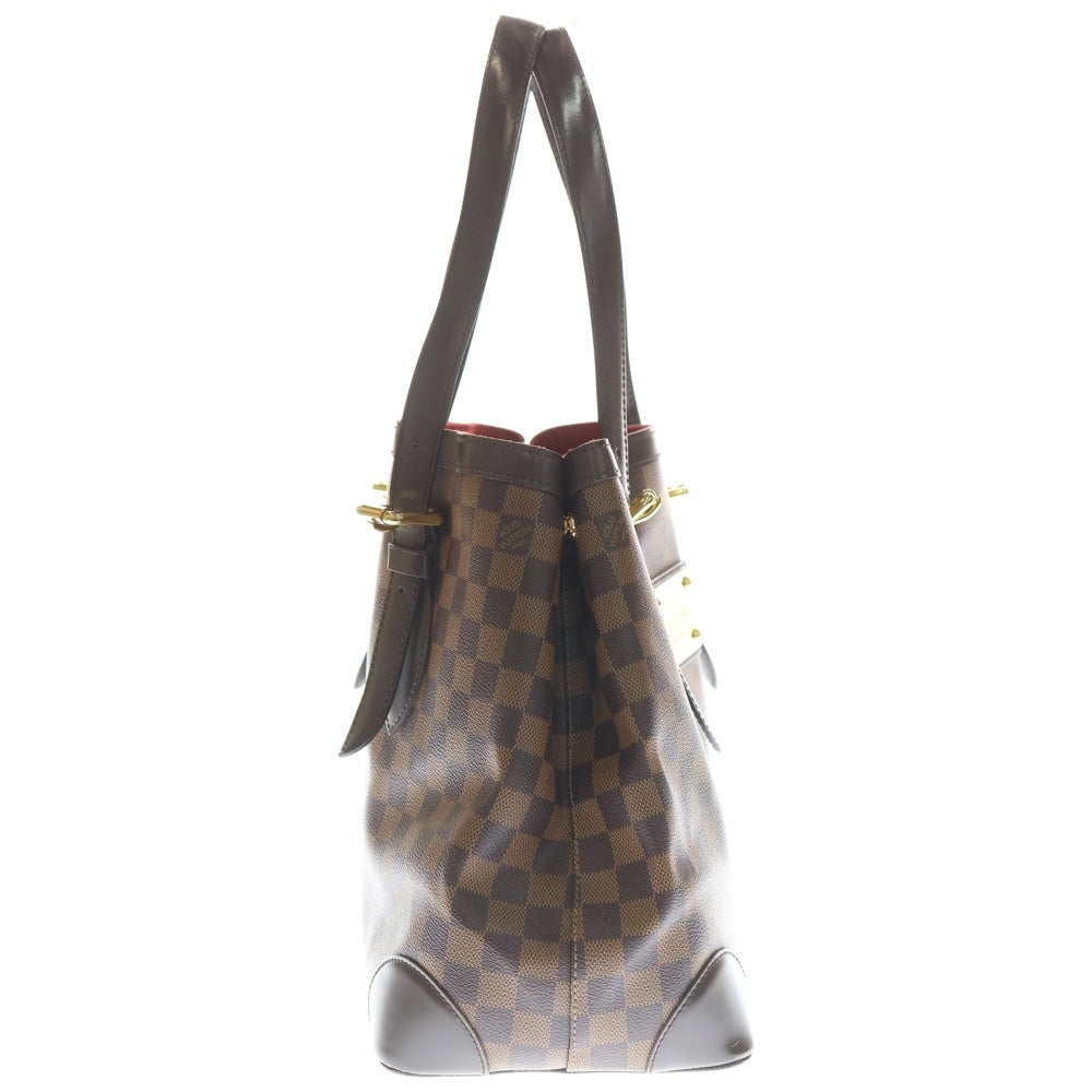 LOUIS VUITTON(ルイヴィトン) ダミエ ハムステッドMM ハンドバッグ トートバッグ ブラウン レザー×PVC N51204 ゴールド金具 レディース