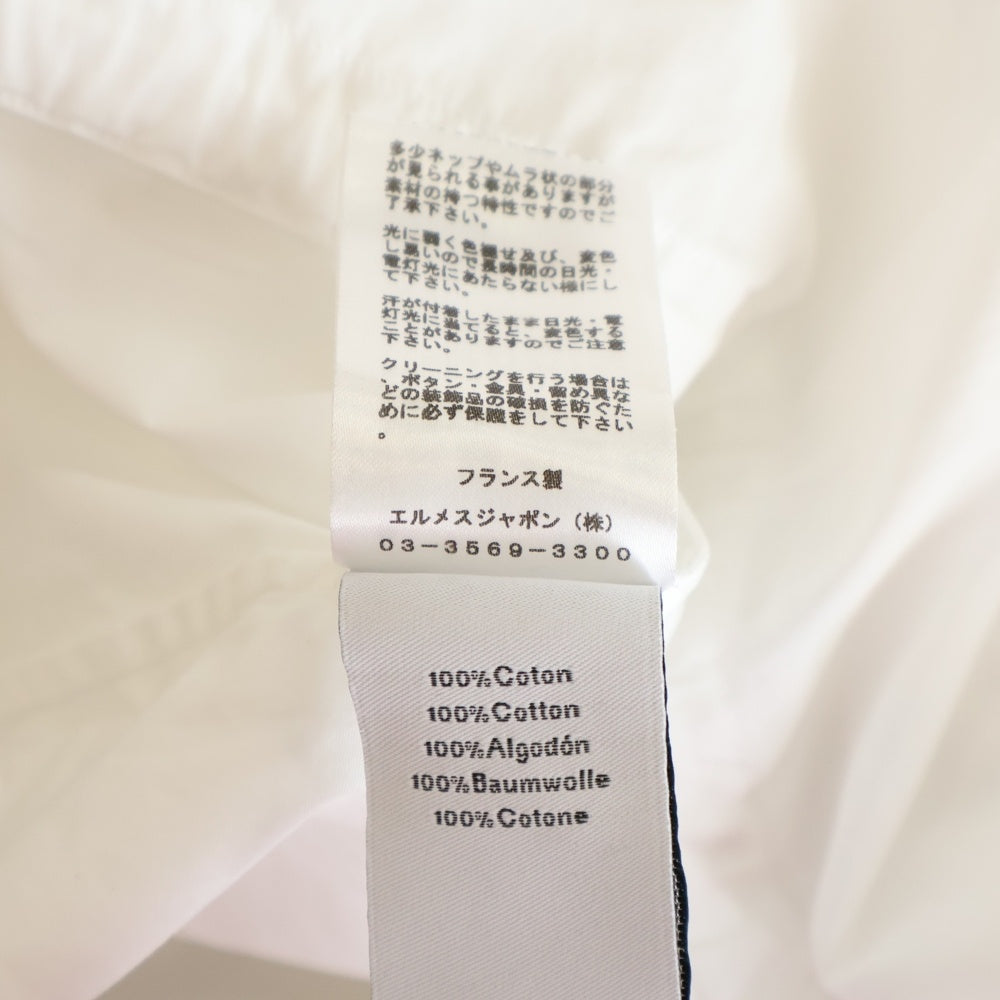 HERMES(エルメス) 半袖ジップシャツ ホワイト レディース