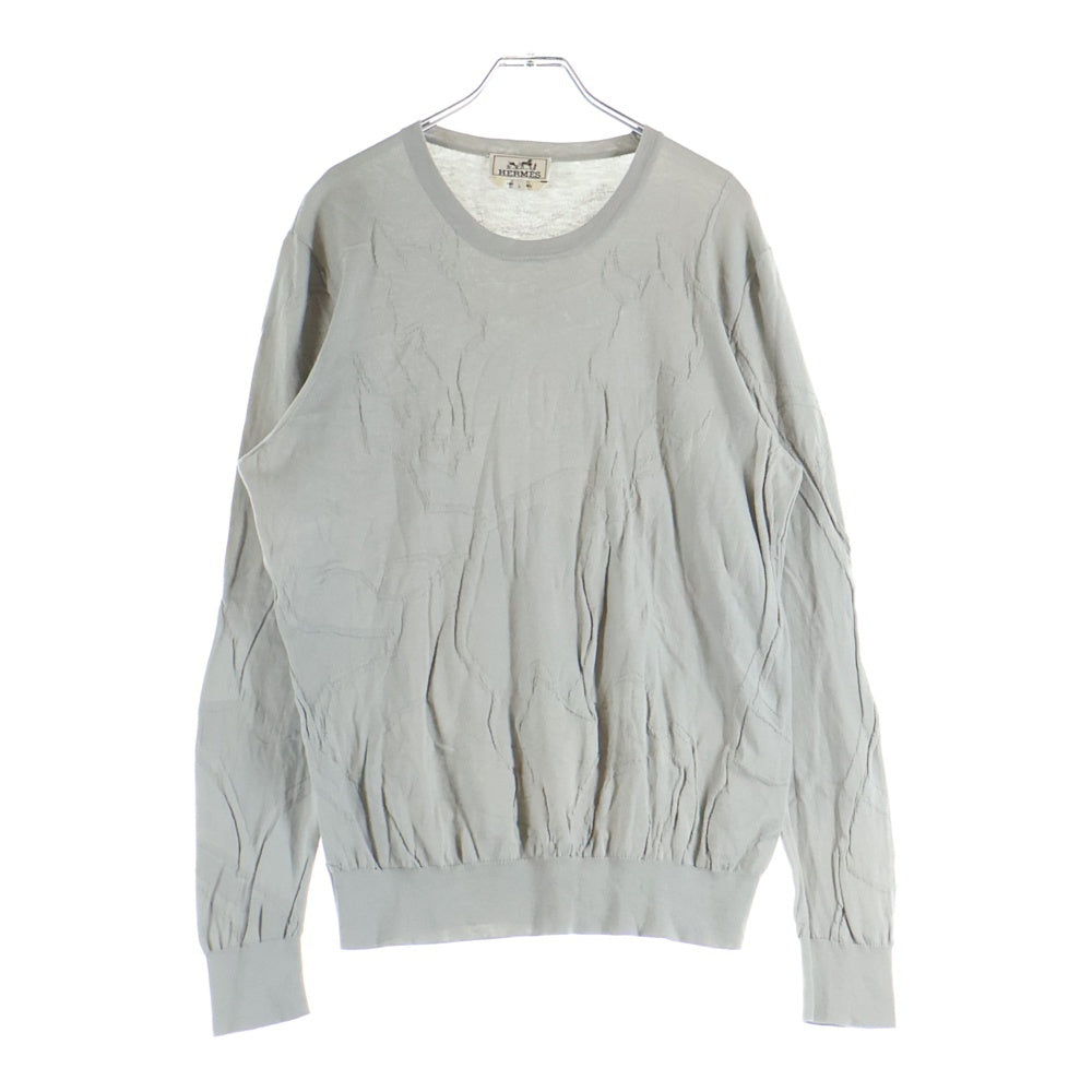 HERMES(エルメス) 馬柄長袖ニット グレー