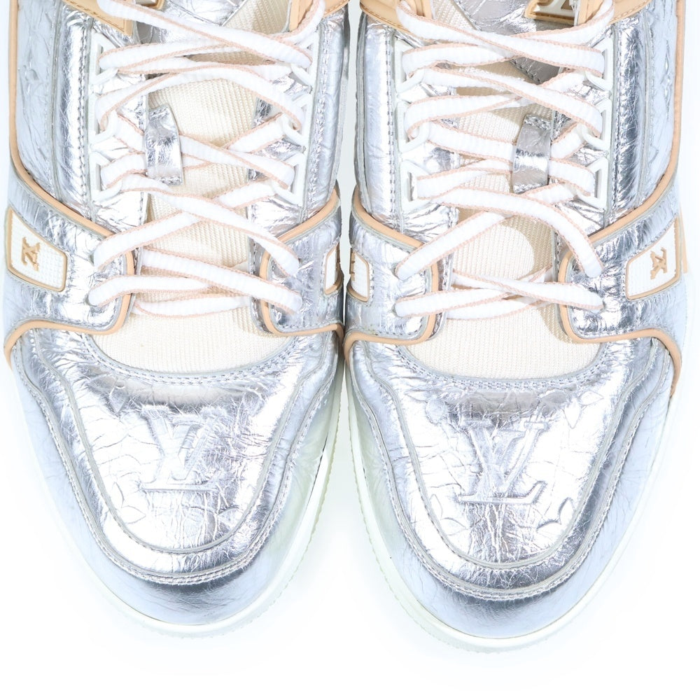 LOUIS VUITTON(ルイヴィトン) LVトレイナー レザー ローカットスニーカー シルバー IA996D