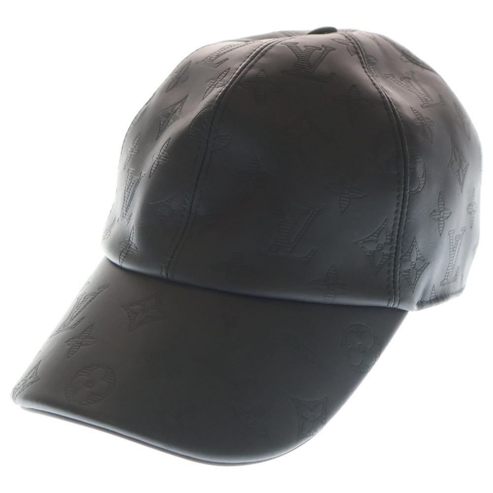 LOUIS VUITTON(ルイヴィトン) モノグラムシャドウ キャップ M76580 ブラック レザー