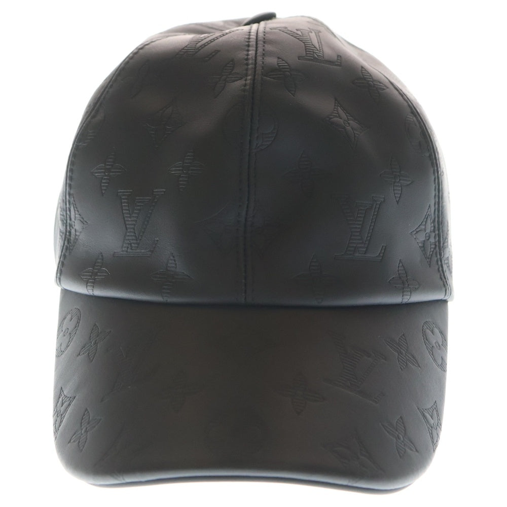 LOUIS VUITTON(ルイヴィトン) モノグラムシャドウ キャップ M76580 ブラック レザー