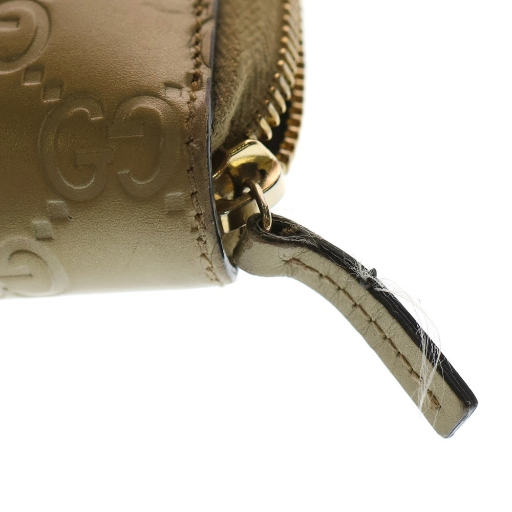 GUCCI(グッチ) グッチシマ ラウンドファスナー長財布 ベージュ レザー 388680 レディース