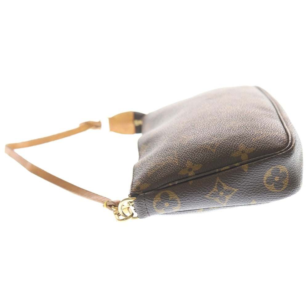 LOUIS VUITTON(ルイヴィトン) モノグラム ポシェットアクセソワール ハンドバッグ ミニバッグ ブラウン レザー×PVC M51980 ゴールド金具 レディース